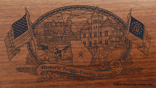 Twiggs County Georgia Engraved Rifle Buttstock