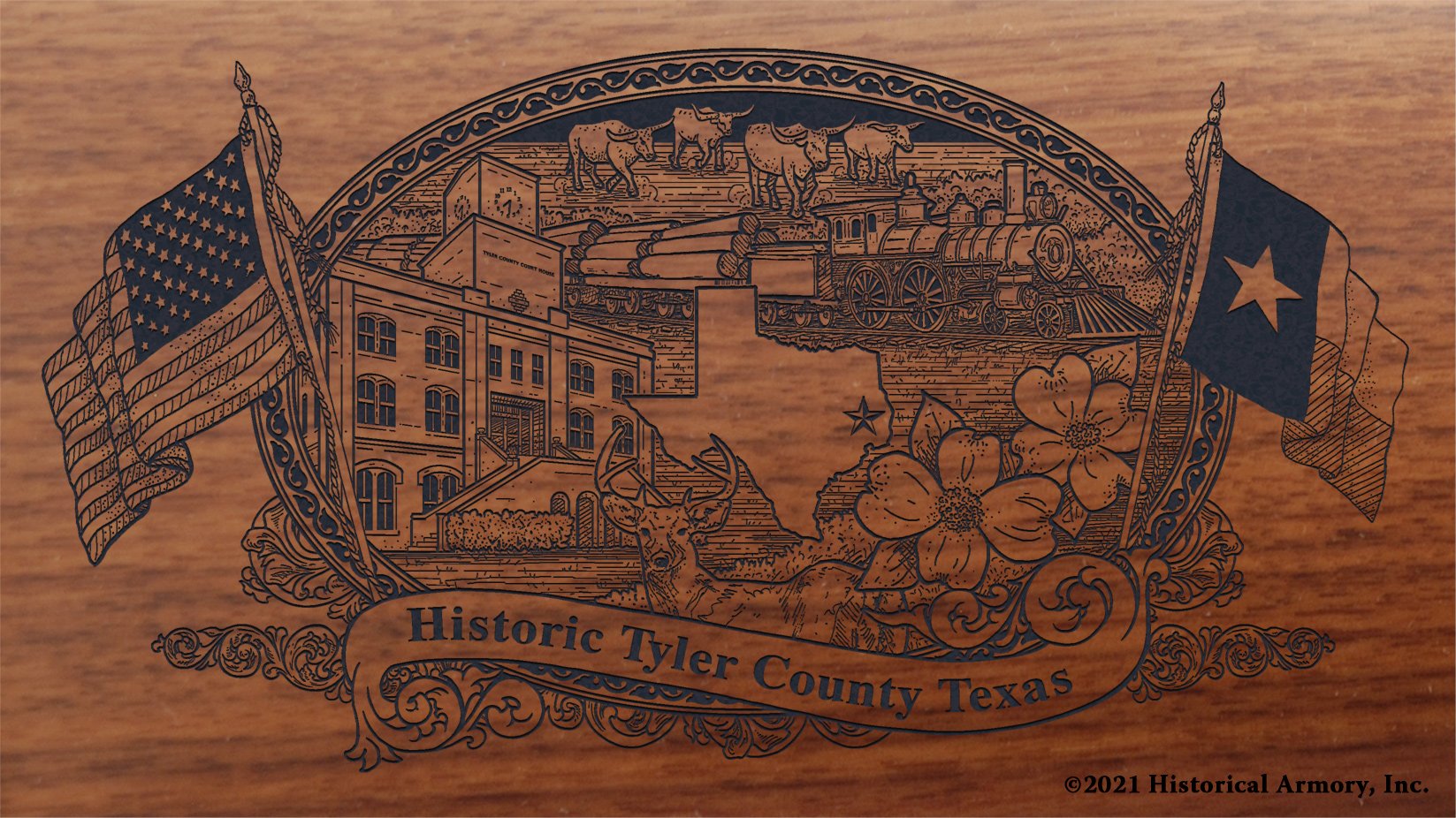 Engraved artwork | History of Tyler County Texas | Historical Armory