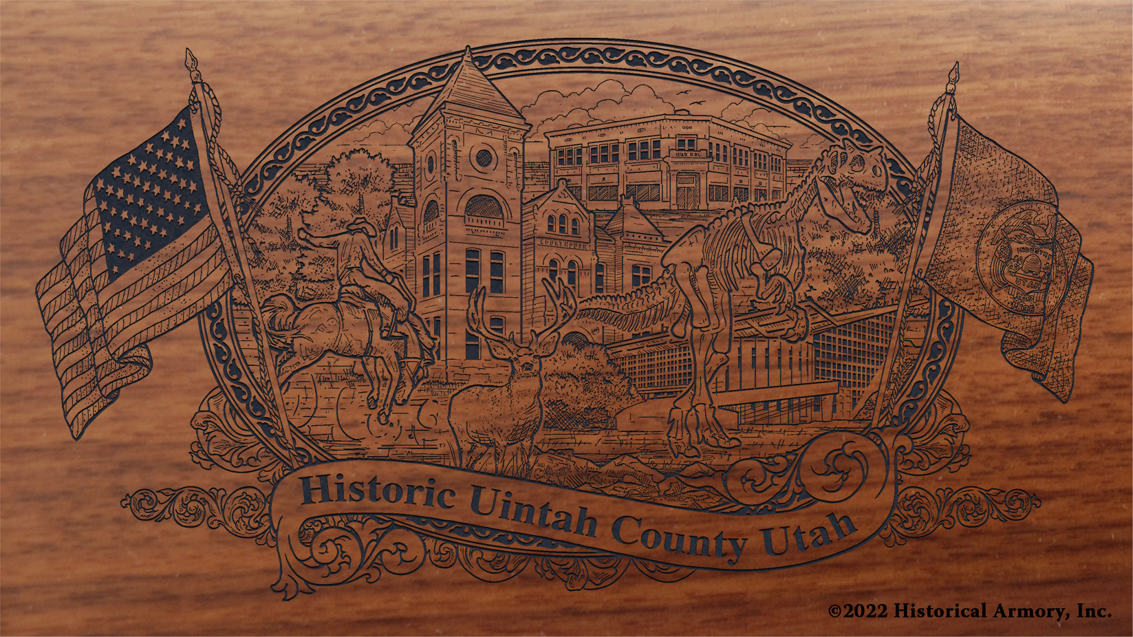 Uintah County Utah Engraved Rifle Buttstock