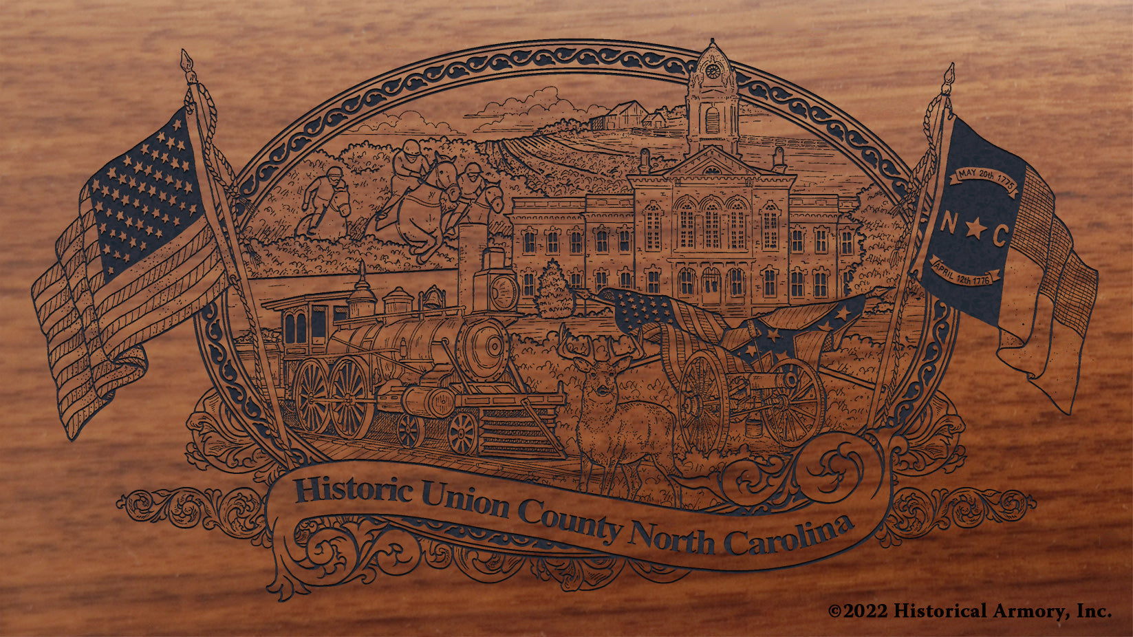 Union County North Carolina Engraved Rifle Buttstock
