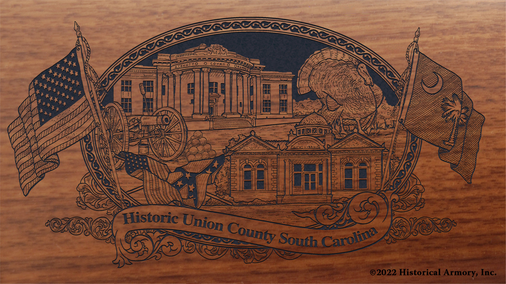 Union County South Carolina Engraved Rifle Buttstock