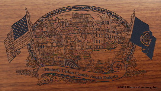 Union County South Dakota Engraved Rifle Buttstock