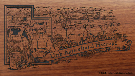 Utah Agricultural Heritage Engraved Rifle Buttstock