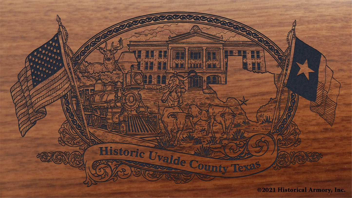 Engraved artwork | History of Uvalde County Texas | Historical Armory