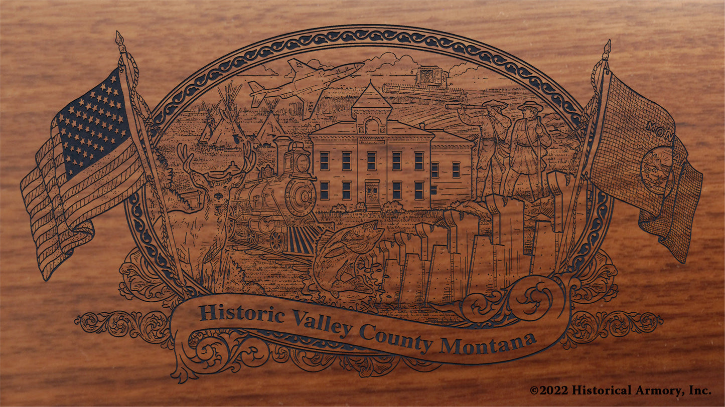 Valley County Montana Engraved Rifle Buttstock