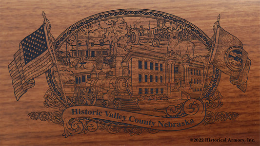 Valley County Nebraska Engraved Rifle Buttstock