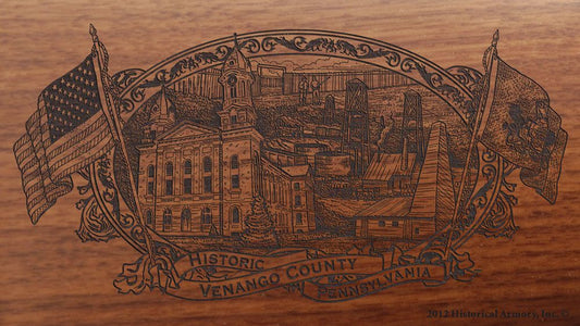 venango county pennsylvania engraved rifle buttstock