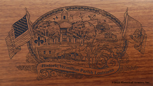 Vermilion Parish Louisiana Engraved Rifle Buttstock