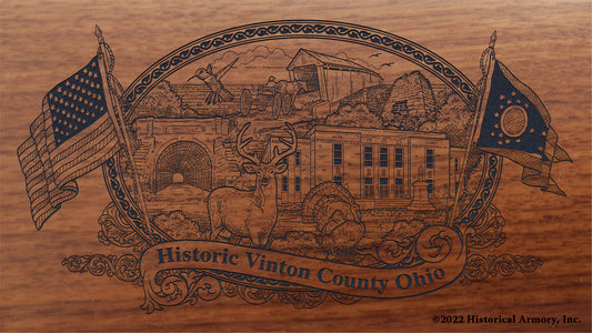 Vinton County Ohio Engraved Rifle Buttstock