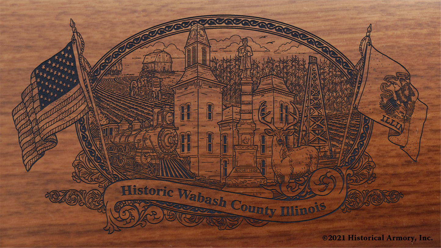 Engraved artwork | History of Wabash County Illinois | Historical Armory