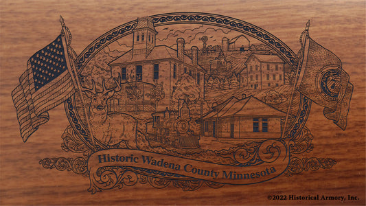 Wadena County Minnesota Engraved Rifle Buttstock