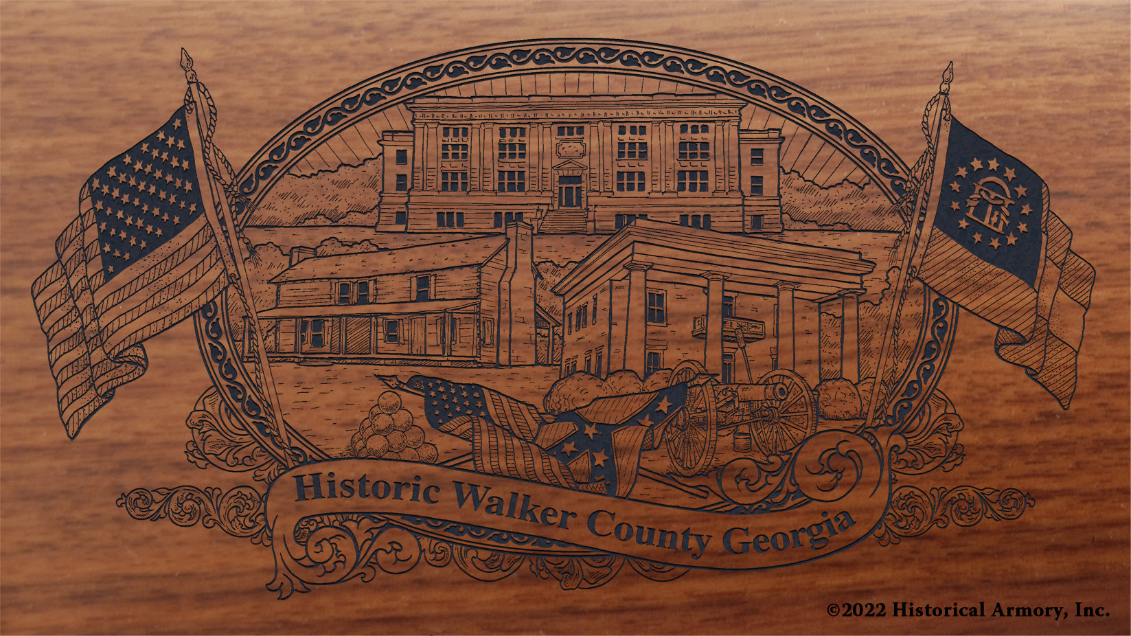 Walker County Georgia Engraved Rifle Buttstock