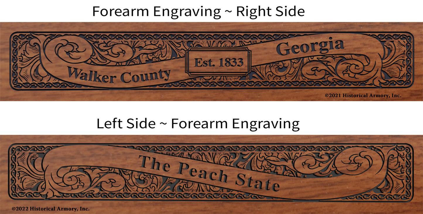 Walker County Georgia Establishment and Motto History Engraved Rifle Forearm