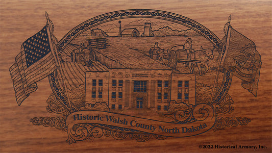 Walsh County North Dakota Engraved Rifle Buttstock