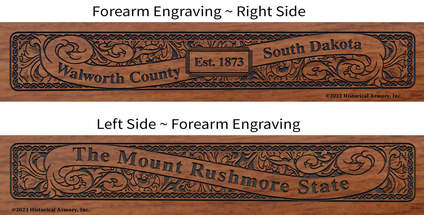 Walworth County South Dakota Engraved Rifle Forearm