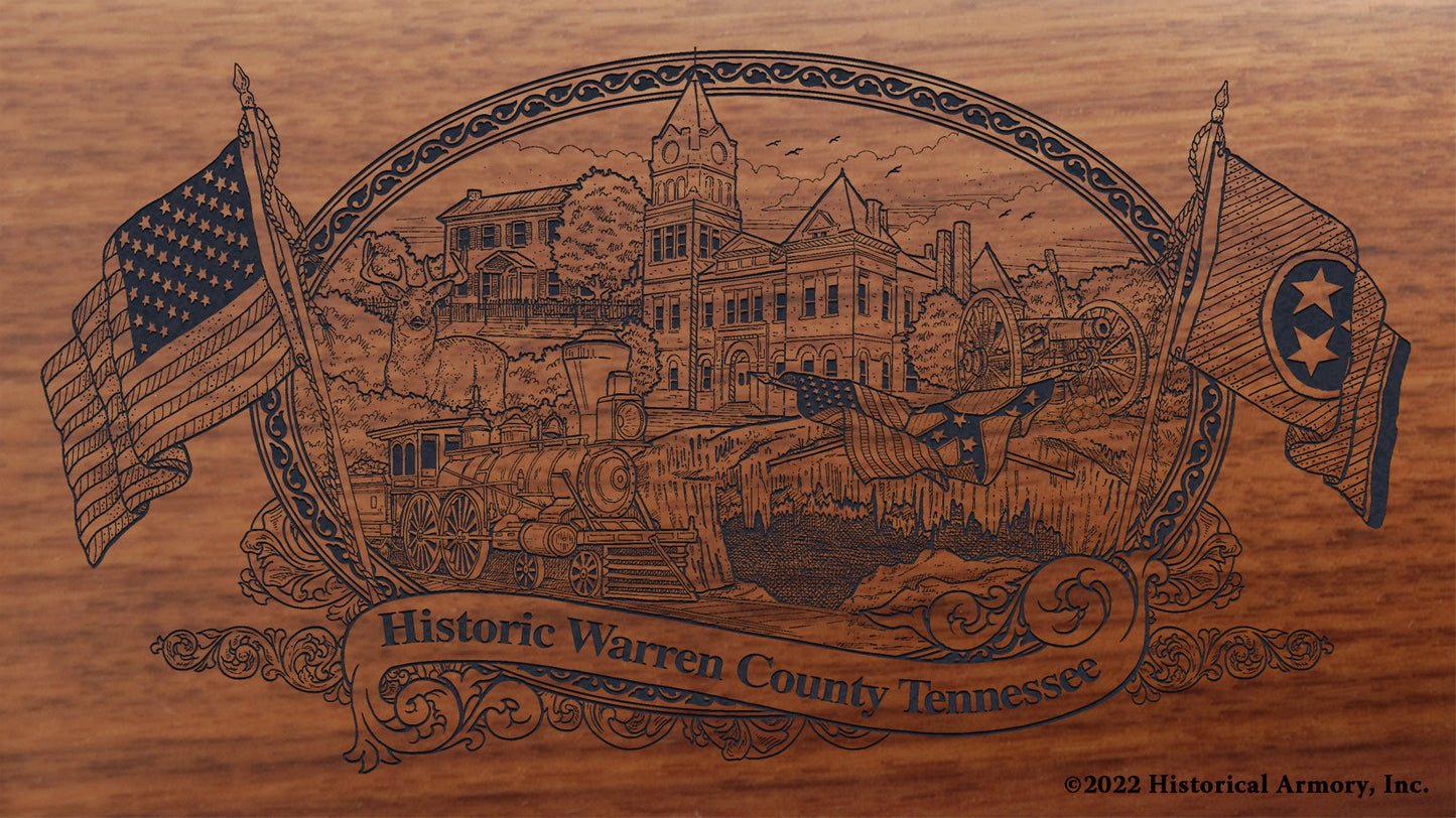 Warren County Tennessee Engraved Rifle Buttstock