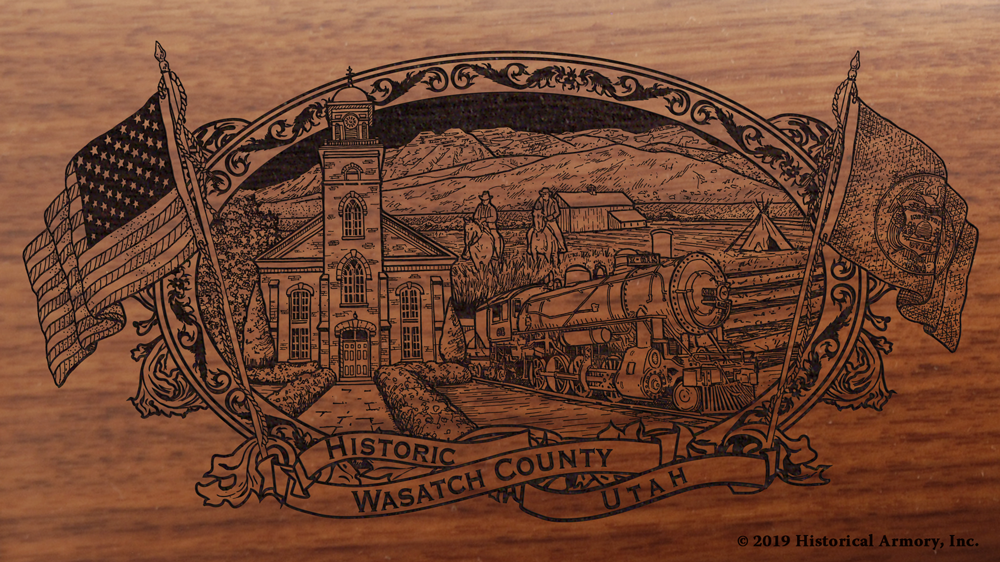 Wasatch County Utah Engraved Rifle
