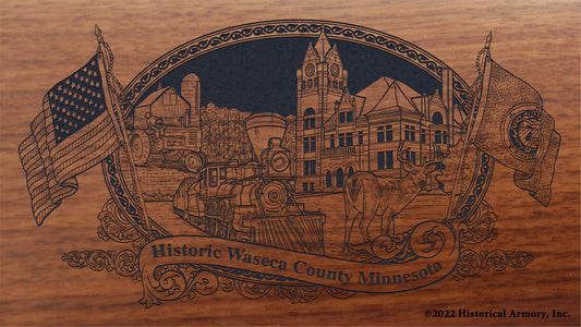 Waseca County Minnesota Engraved Rifle Buttstock