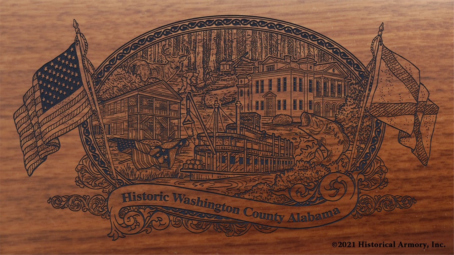Engraved artwork | History of Washington County Alabama | Historical Armory