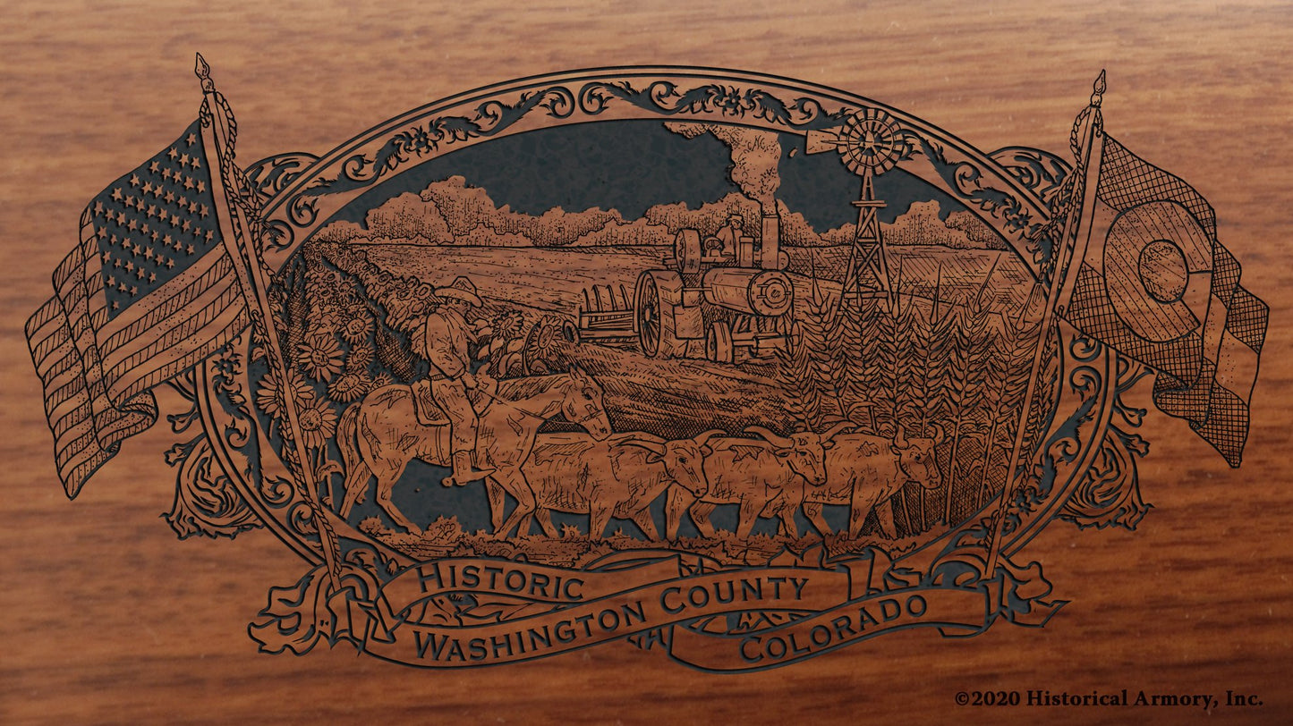 Washington County Colorado Engraved Rifle Buttstock