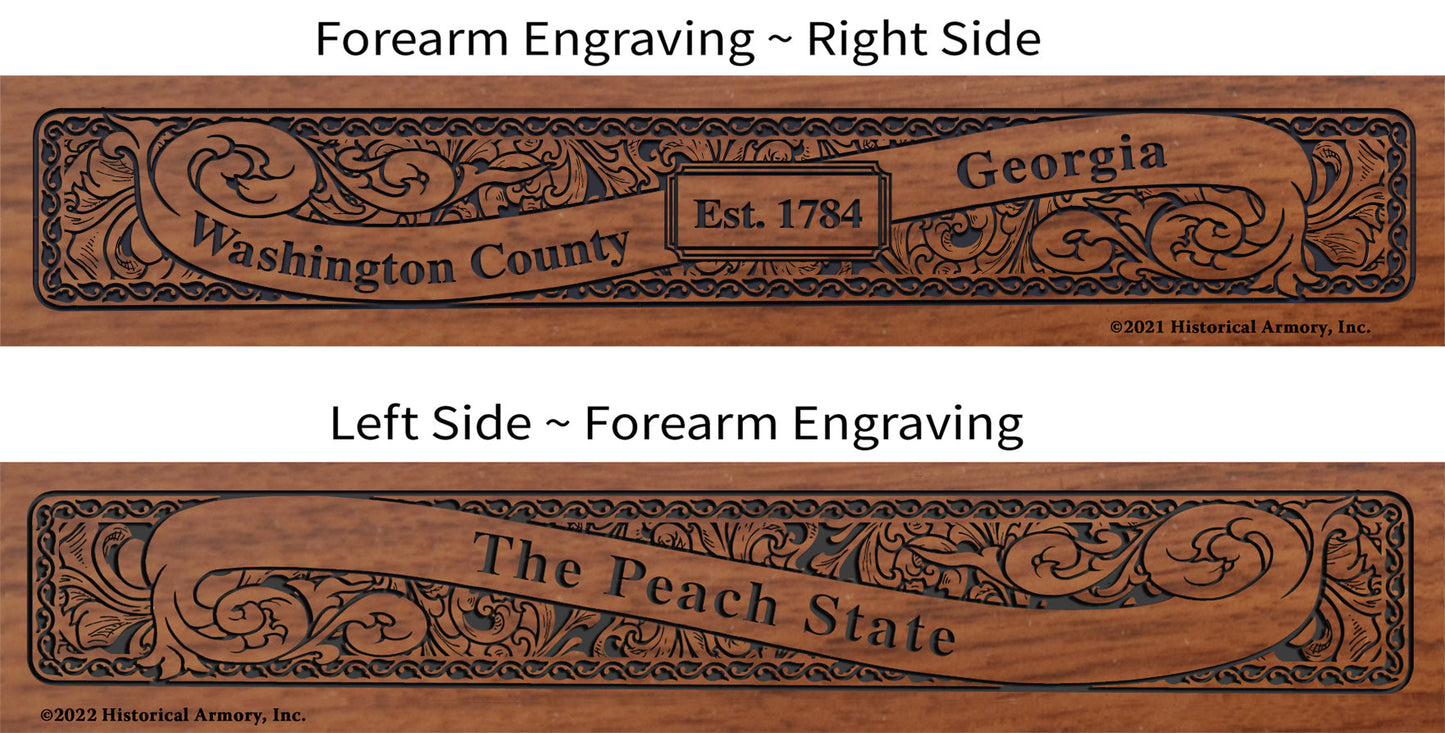 Washington County Georgia Establishment and Motto History Engraved Rifle Forearm