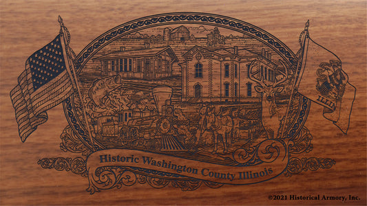Engraved artwork | History of Washington County Illinois | Historical Armory