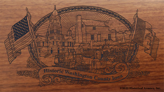 Washington County Iowa Engraved Rifle Buttstock