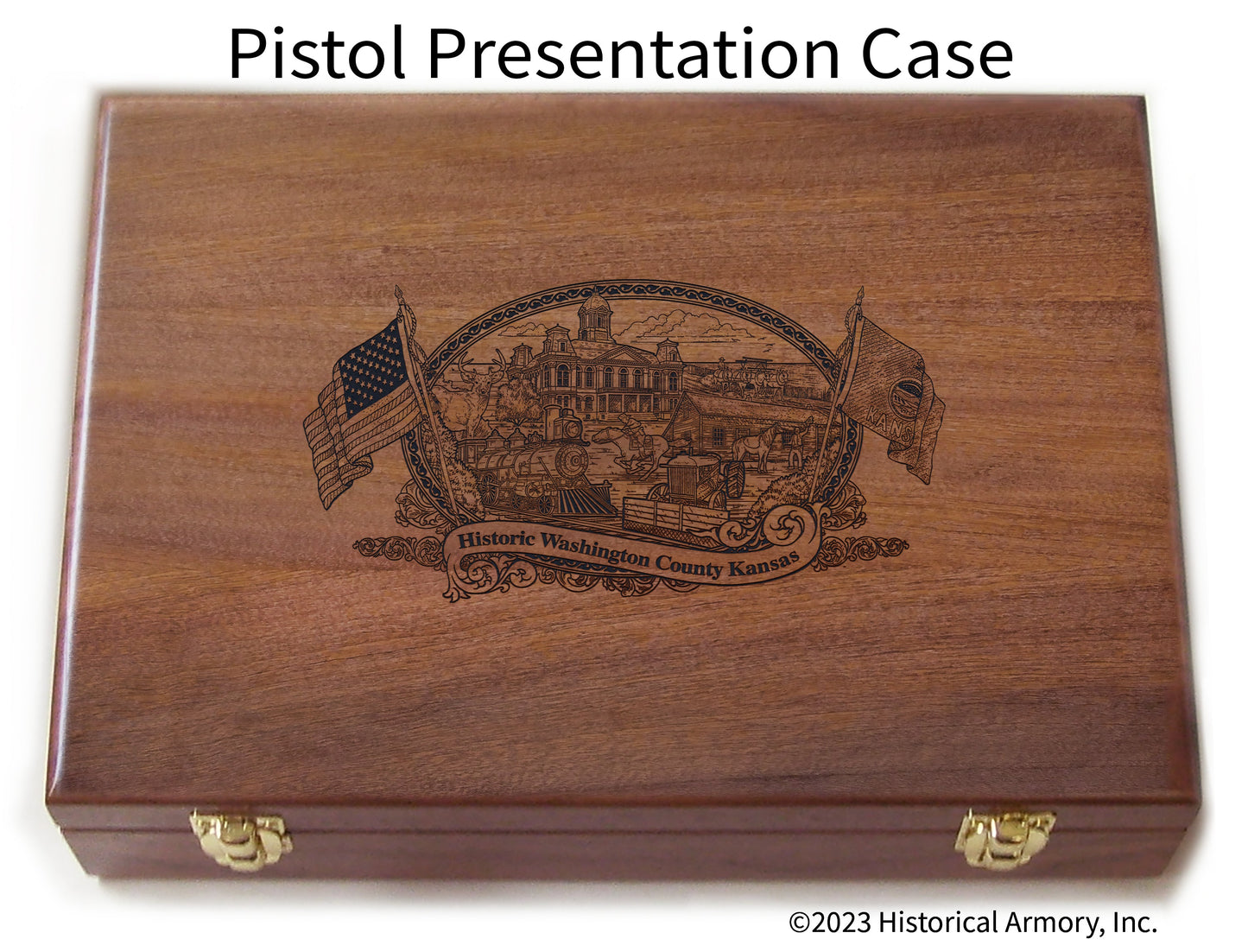 Washington County Kansas Engraved .45 Auto Ruger 1911 Presentation Case