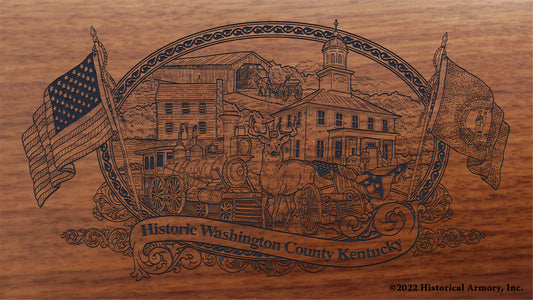 Washington County Kentucky Engraved Rifle Buttstock