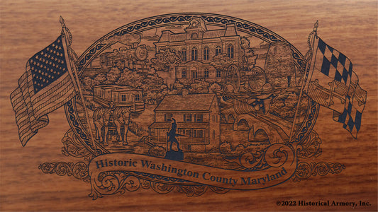 Washington County Maryland Engraved Rifle Buttstock