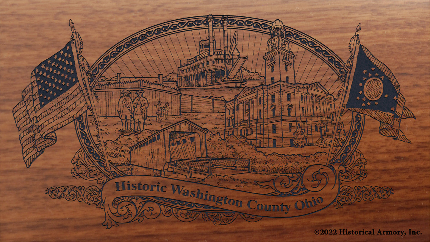 Washington County Ohio Engraved Rifle Buttstock