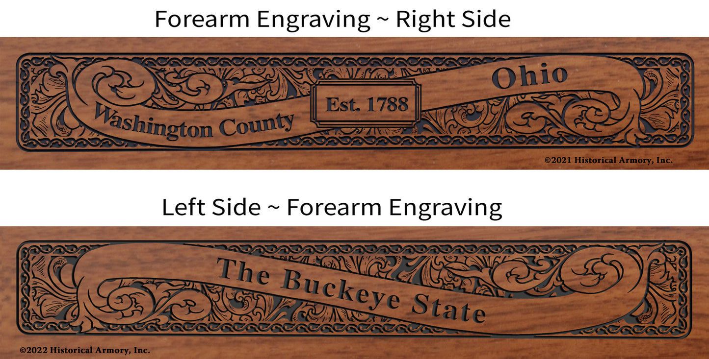 Washington County Ohio Engraved Rifle Forearm