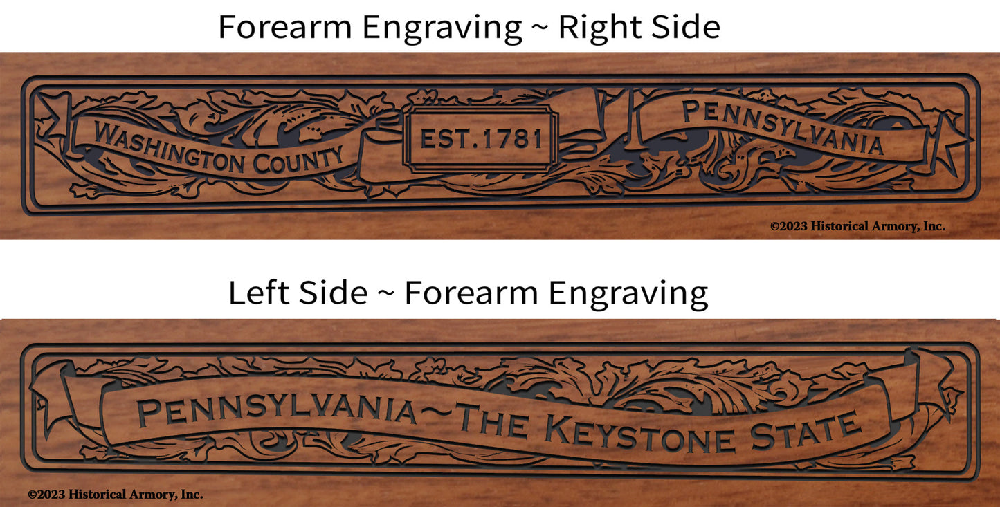 Washington County Pennsylvania Engraved Rifle Forearm Right-Side