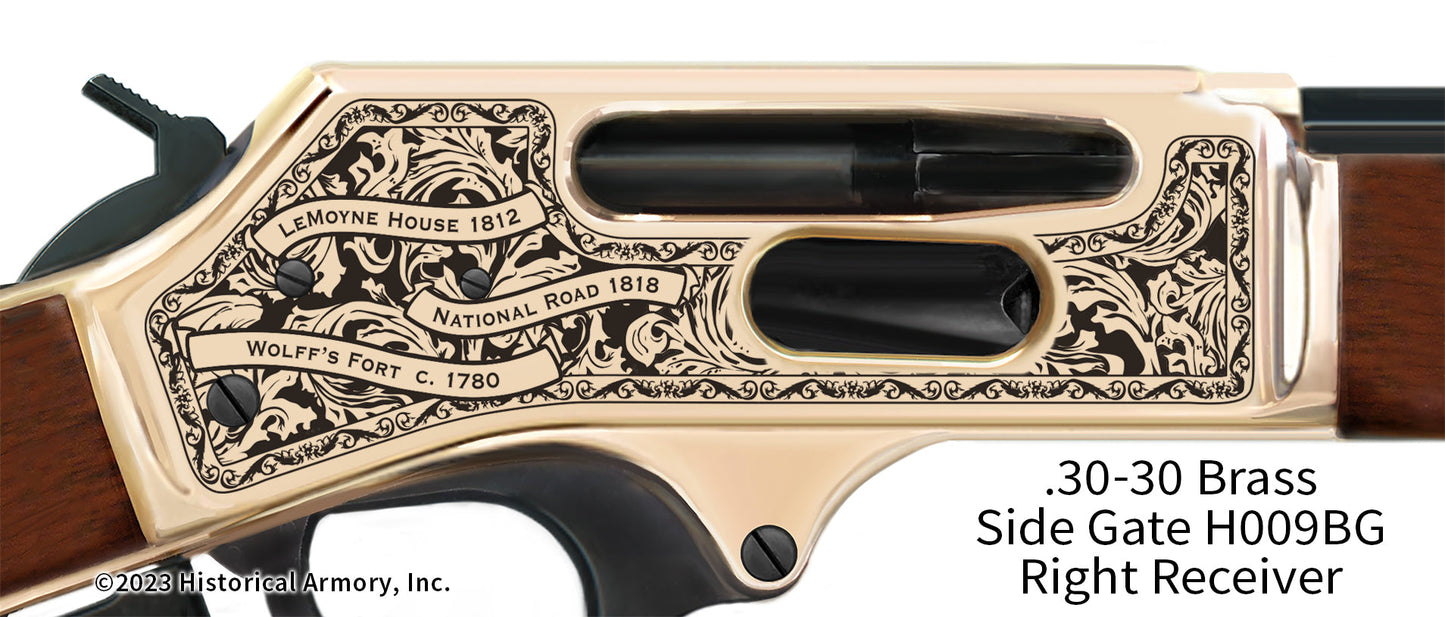 Washington County Pennsylvania Engraved Henry .30-30 Brass Side Gate Rifle