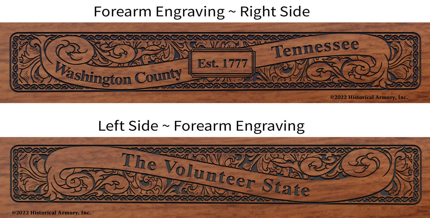 Washington County Tennessee Engraved Rifle Forearm