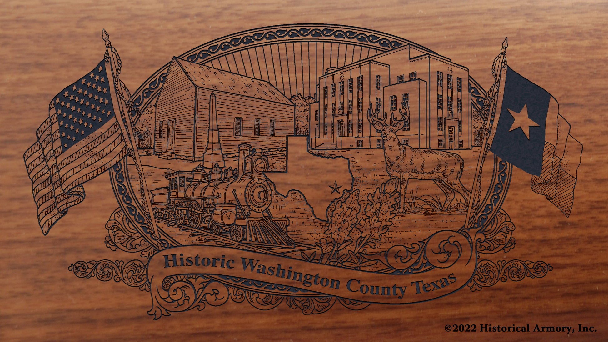 Engraved artwork | History of Washington County Texas | Historical Armory