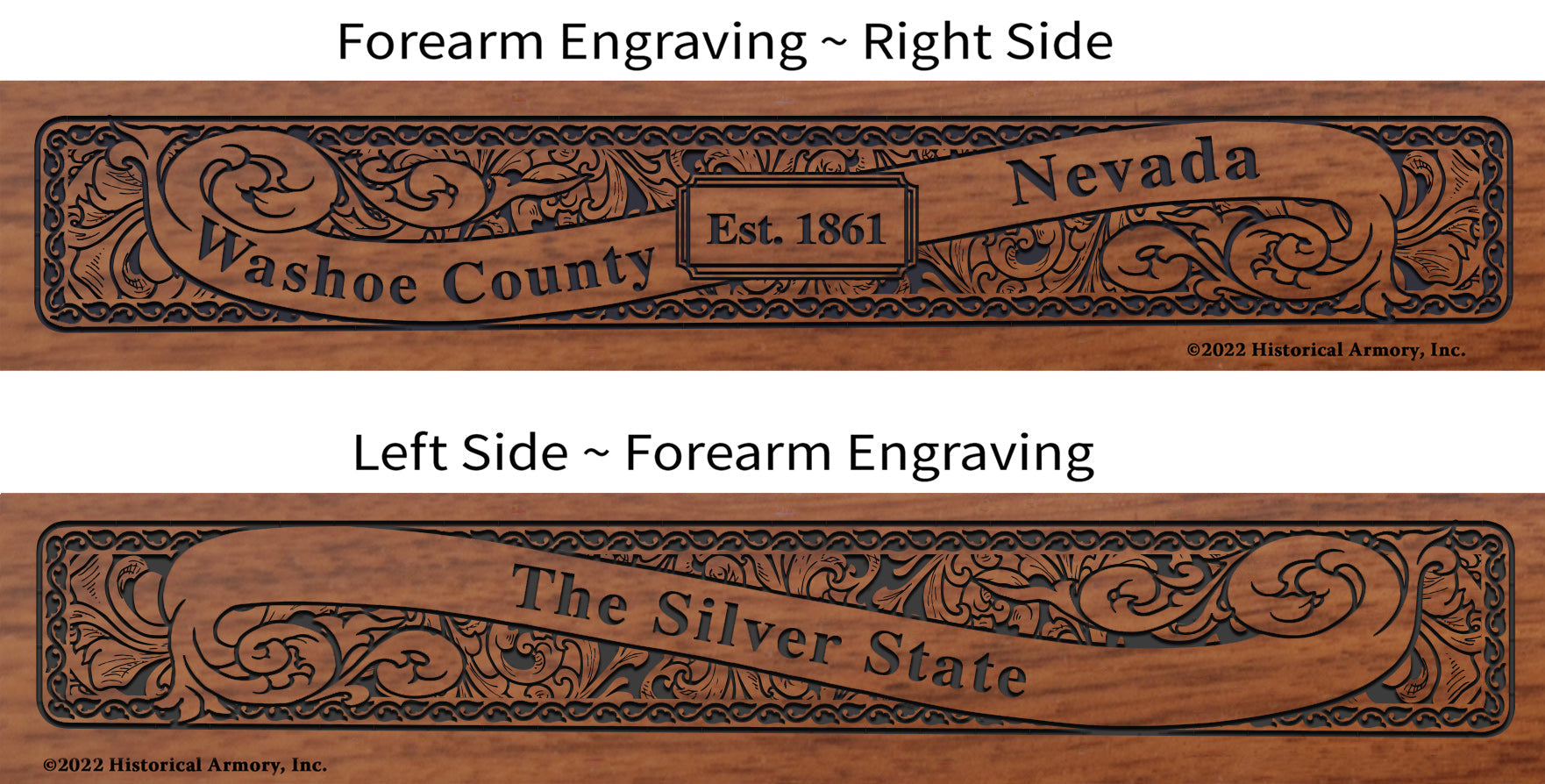 Washoe County Nevada Engraved Rifle Forearm