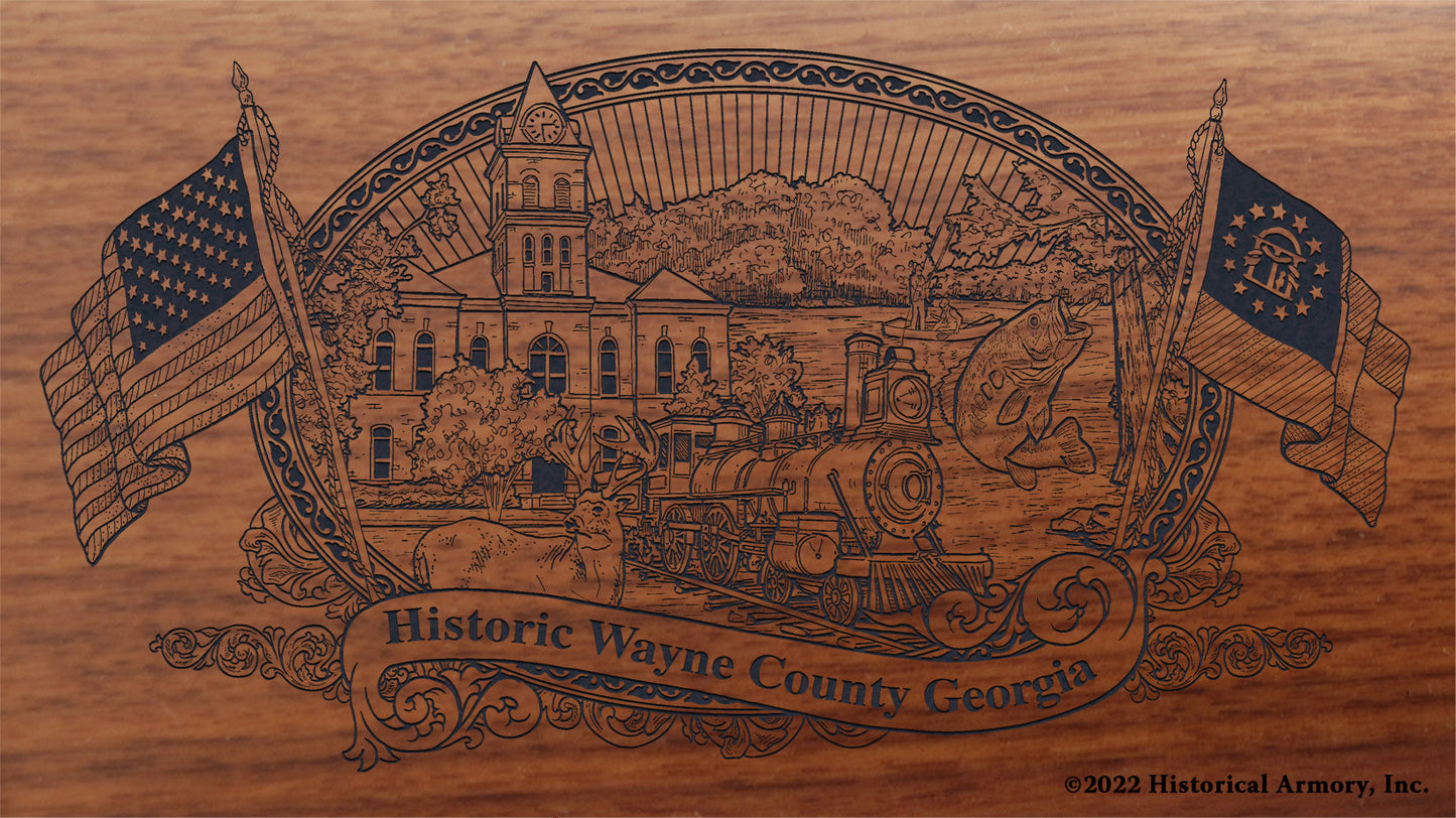 Wayne County Georgia Engraved Rifle Buttstock