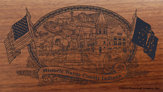 Wayne County Indiana Engraved Rifle Buttstock