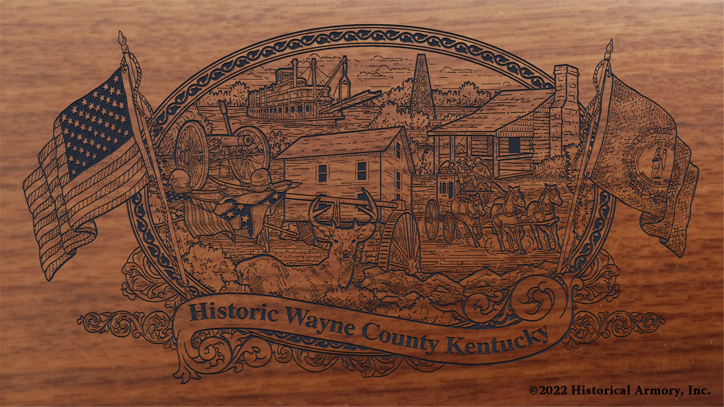 Wayne County Kentucky Engraved Rifle Buttstock