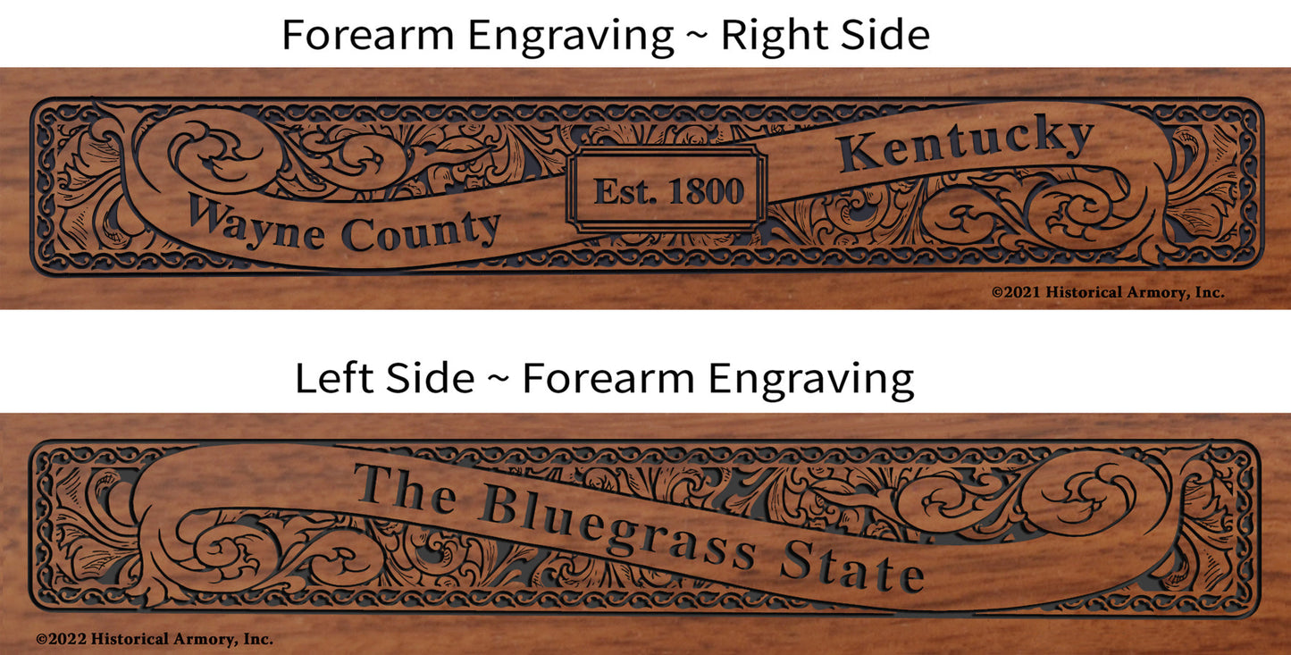 Wayne County Kentucky Engraved Rifle Forearm