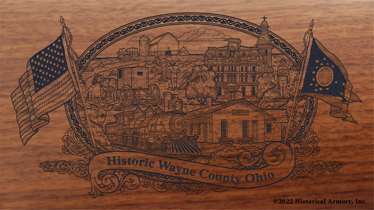 Wayne County Ohio Engraved Rifle Buttstock