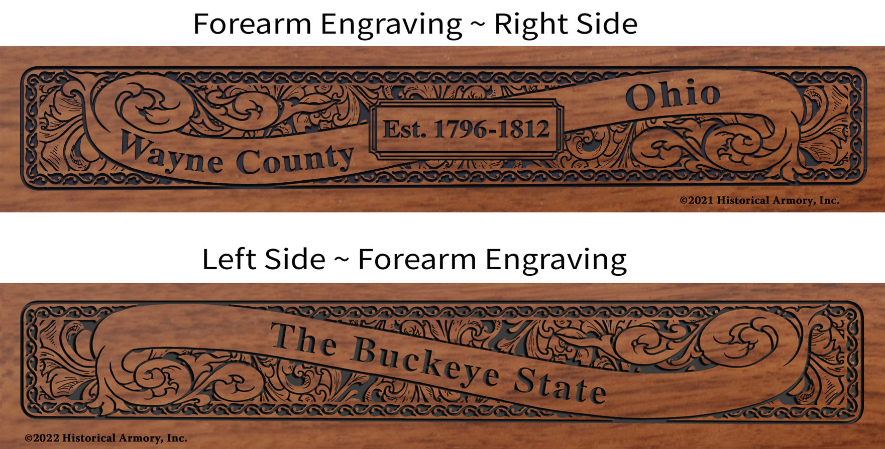 Wayne County Ohio Engraved Rifle Forearm