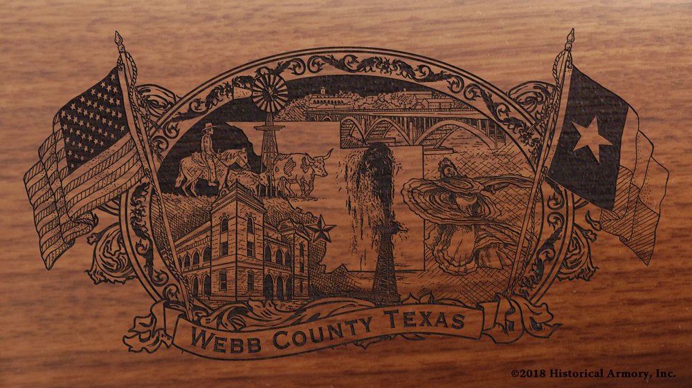 Webb County Texas Engraved Rifle