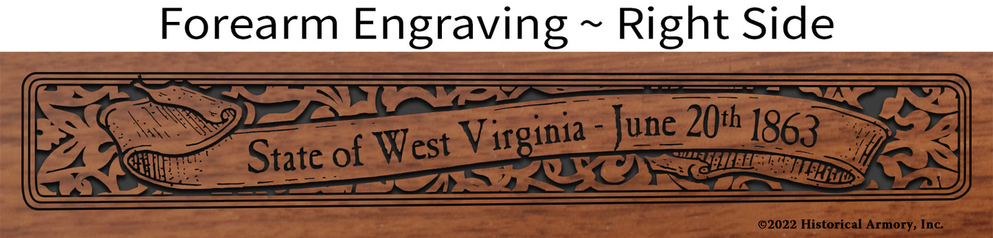 West Virginia State Pride Engraved Henry Rifle - Forearm Detail