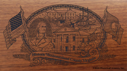 Westmoreland County Virginia Engraved Rifle Buttstock