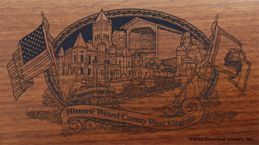 Wetzel County West Virginia Engraved Rifle Buttstock