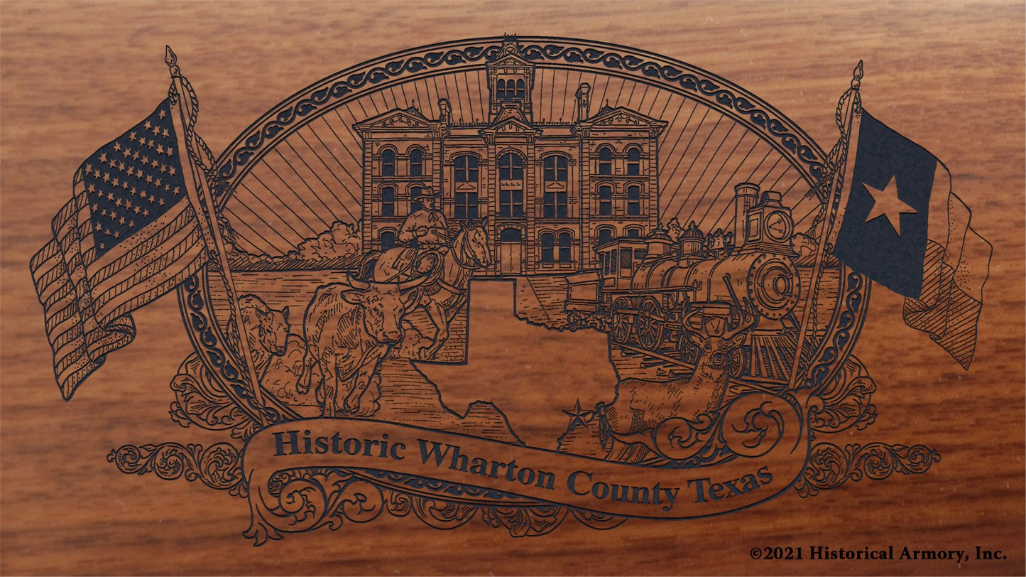 Engraved artwork | History of Wharton County Texas | Historical Armory