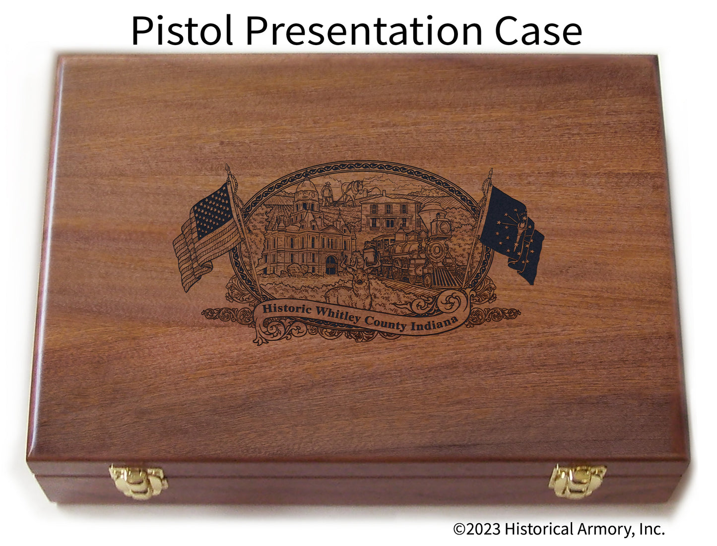 Whitley County Indiana Engraved .45 Auto Ruger 1911 Presentation Case
