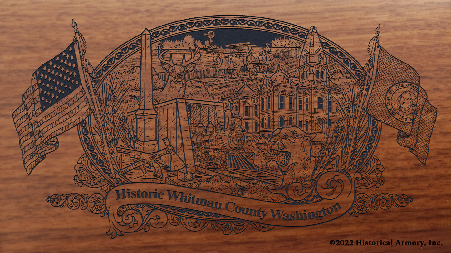 Whitman County Washington Engraved Rifle Buttstock